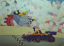 Wall Art by Allyson, boys car mural, mural, hand painted mural, race car Mural, racing mural, Race Car mural, wall art